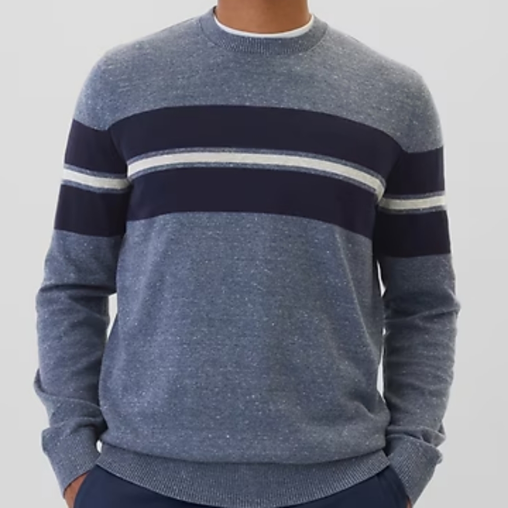 GAP Men's Striped Crewneck Sweater New Size Large